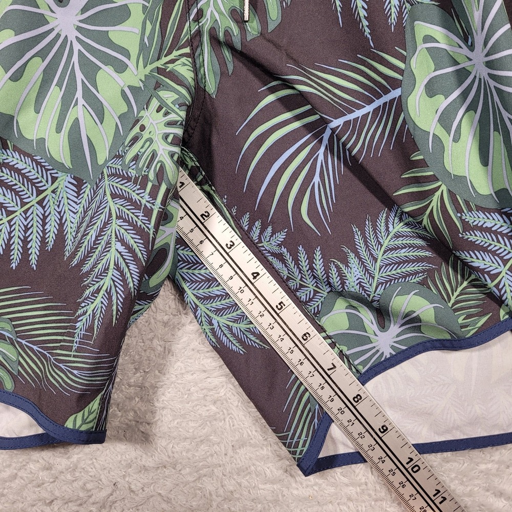 Fair‎ Harbor Swim Shorts Mens 2XL Green Tropical Elastic Waist Lined Drawstring - Picture 4 of 8
